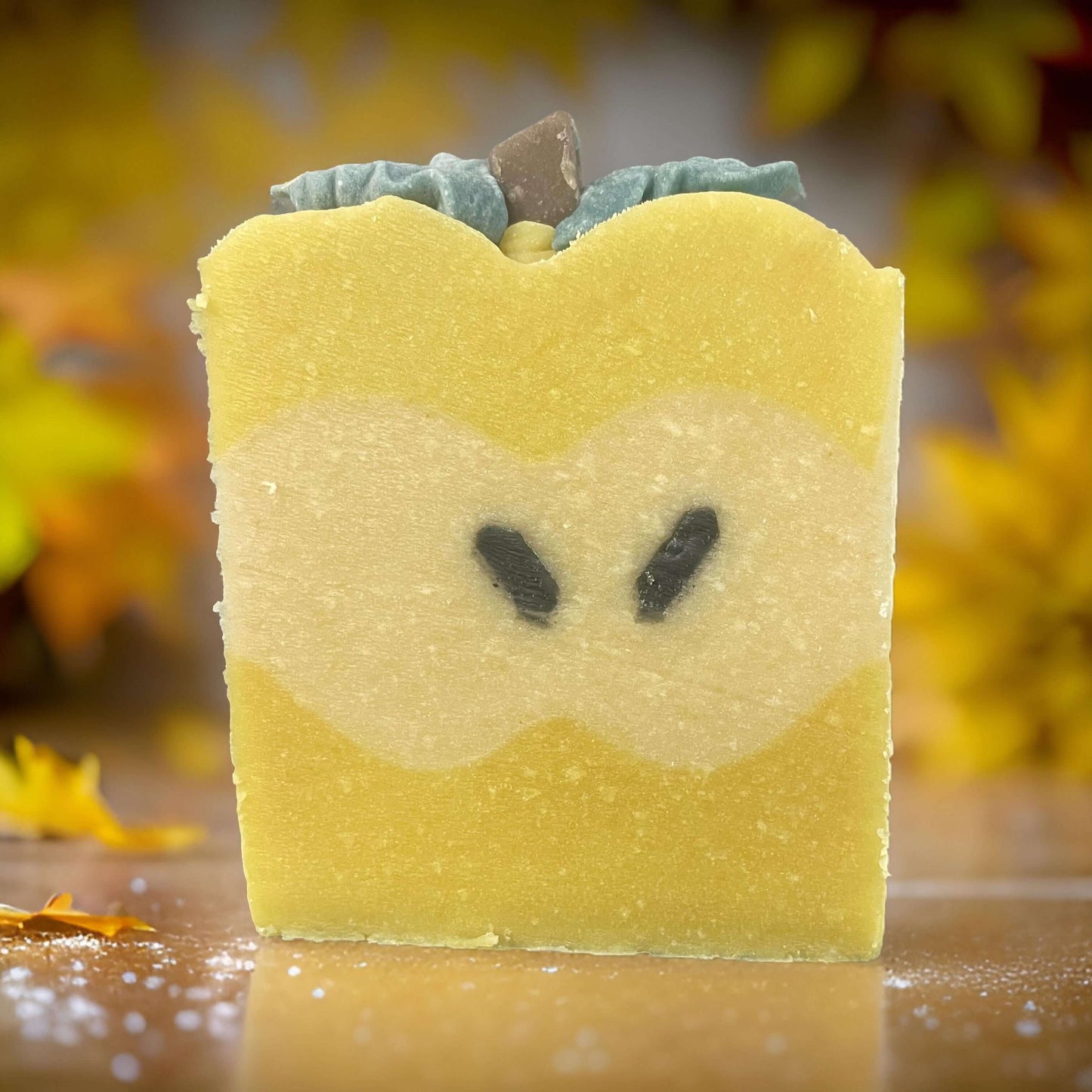 Apple Soap for Teachers - Vegan Gift for Soft Skin, featuring a handmade bar shaped like an apple, perfect for teachers.