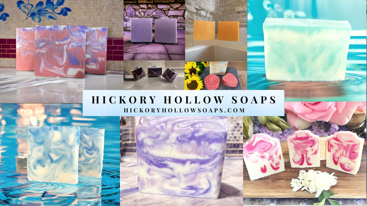Luxury Organic Soap Sample Pack - Try & Discover Scents showcases colorful handcrafted soaps.