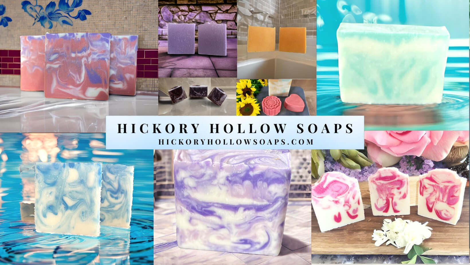 Luxury Organic Soap Sample Pack - Try & Discover Scents showcases colorful handcrafted soaps.