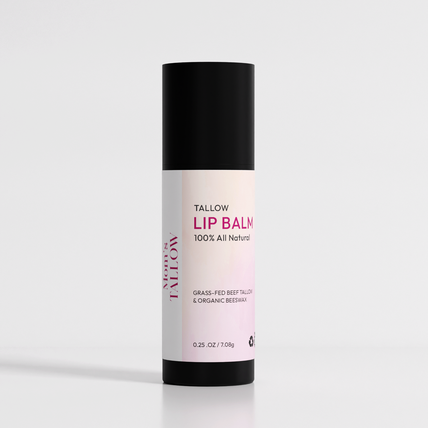 Tallow Lip Balm Long lasting - Hydrate Your Lips Naturally in a sleek black container.